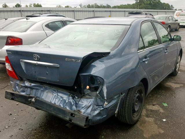 4T1BE32K72U576699 - 2002 TOYOTA CAMRY LE BLUE photo 4