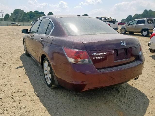 JHMCP26868C032834 - 2008 HONDA ACCORD EXL BURGUNDY photo 3