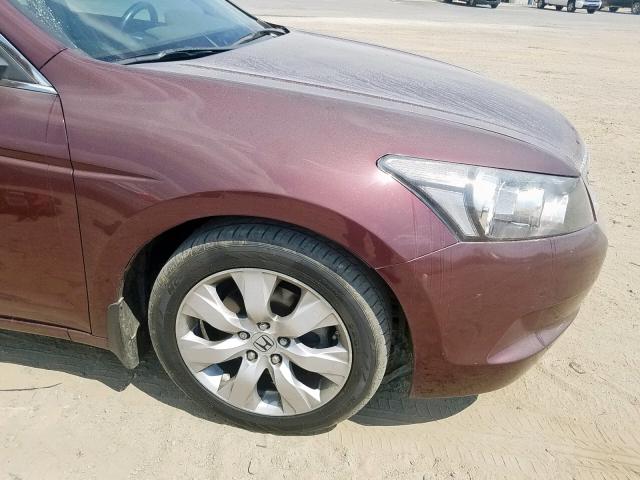 JHMCP26868C032834 - 2008 HONDA ACCORD EXL BURGUNDY photo 9