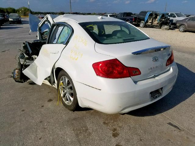 JNKCV61FX9M354570 - 2009 INFINITI G37 WHITE photo 3