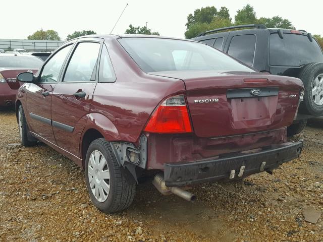 1FAFP34N16W247813 - 2006 FORD FOCUS ZX4 MAROON photo 3