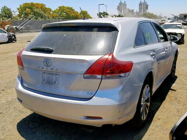 4T3ZA3BB3DU076401 - 2013 TOYOTA VENZA LE SILVER photo 4