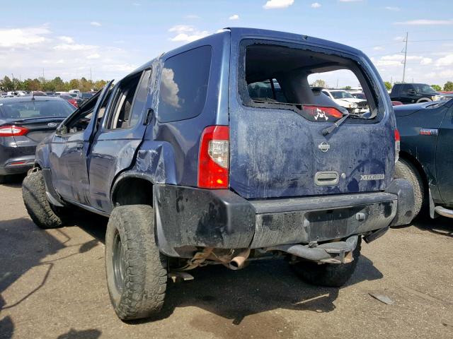 5N1ED28Y9YC578703 - 2000 NISSAN XTERRA XE BLUE photo 3