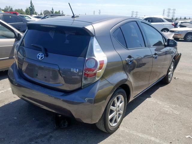 JTDKDTB32C1013031 - 2012 TOYOTA PRIUS C GRAY photo 4