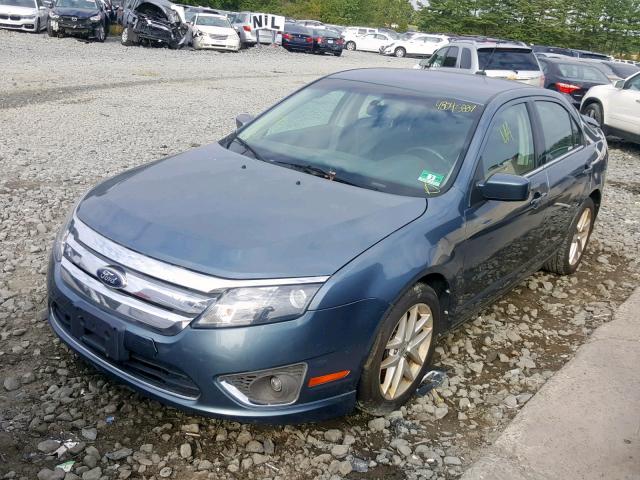 3FAHP0JA6CR333500 - 2012 FORD FUSION SEL TEAL photo 2