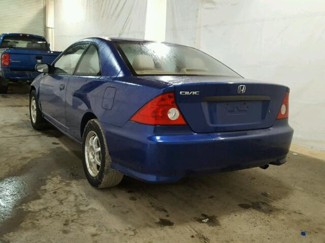 1HGEM22194L039509 - 2004 HONDA CIVIC DX V BLUE photo 3