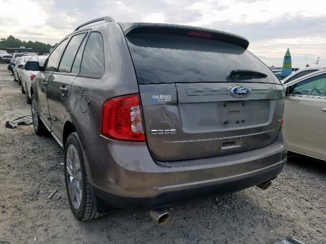 2FMDK3JC0DBB05787 - 2013 FORD EDGE SEL TAN photo 3