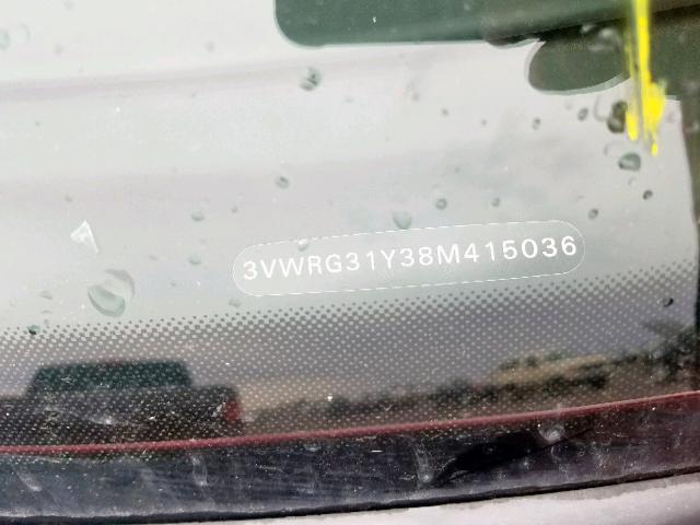 3VWRG31Y38M415036 - 2008 VOLKSWAGEN NEW BEETLE წითელი ფოტო 10