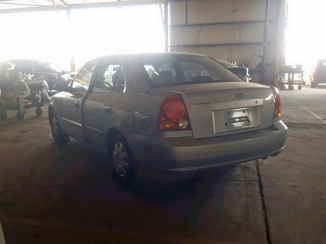 KMHCG45C55U577718 - 2005 HYUNDAI ACCENT GL BLUE photo 3