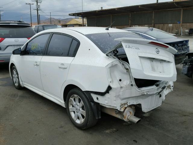 3N1AB6AP4CL748600 - 2012 NISSAN SENTRA 2.0 WHITE photo 3