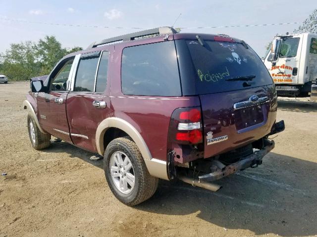 1FMEU64E38UA90912 - 2008 FORD EXPLORER E MAROON photo 3