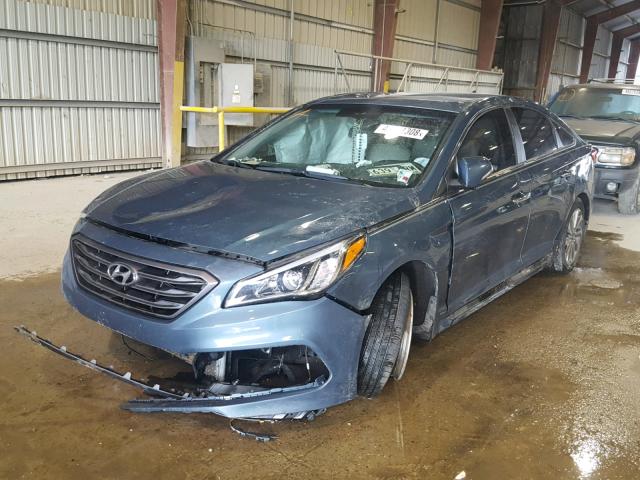 5NPE34AF4HH443449 - 2017 HYUNDAI SONATA SPO BLUE photo 2