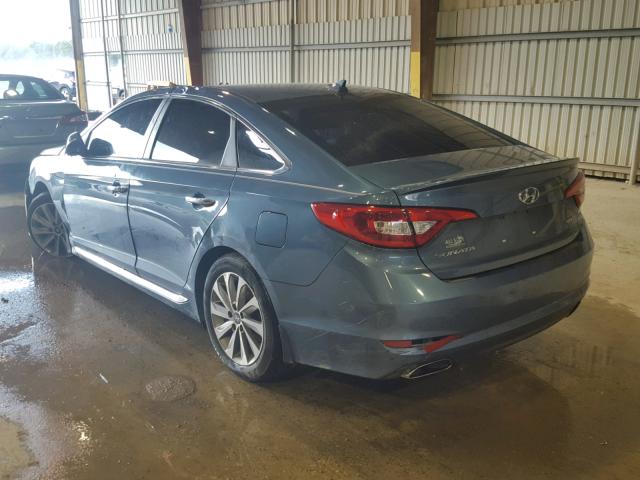 5NPE34AF4HH443449 - 2017 HYUNDAI SONATA SPO BLUE photo 3