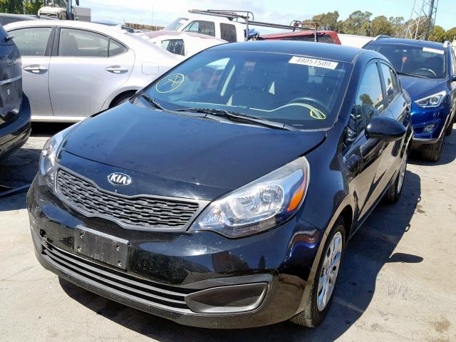 KNADM4A37E6373754 - 2014 KIA RIO LX BLACK photo 2