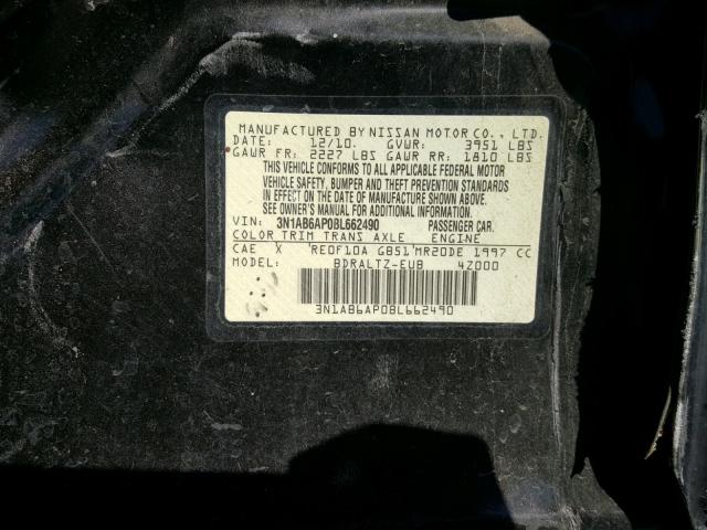 3N1AB6AP0BL662490 - 2011 NISSAN SENTRA 2.0 BLACK photo 10