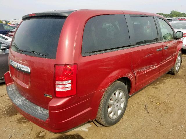 2A8HR44H28R779282 - 2008 CHRYSLER TOWN & COU RED photo 4