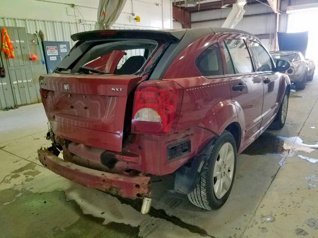 1B3HB48B07D517720 - 2007 DODGE CALIBER SX MAROON photo 4