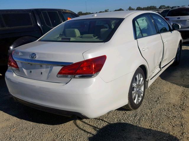 4T1BK3DB7CU461169 - 2012 TOYOTA AVALON BAS WHITE photo 4