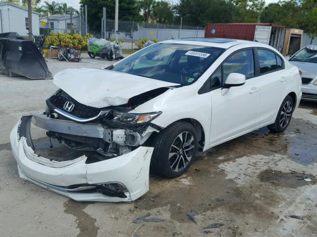 19XFB2F97DE067360 - 2013 HONDA CIVIC EXL WHITE photo 2