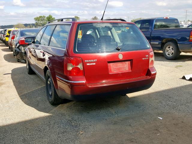 WVWYH63B82E370842 - 2002 VOLKSWAGEN PASSAT GLX MAROON photo 3