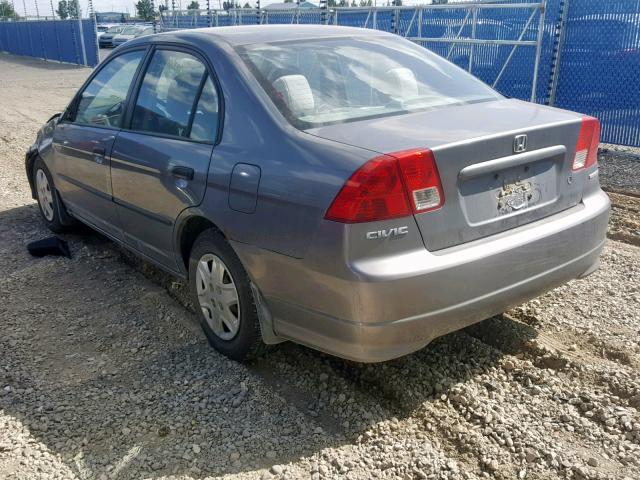 2HGES16395H004382 - 2005 HONDA CIVIC DX V GRAY photo 3