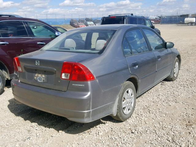 2HGES16395H004382 - 2005 HONDA CIVIC DX V GRAY photo 4