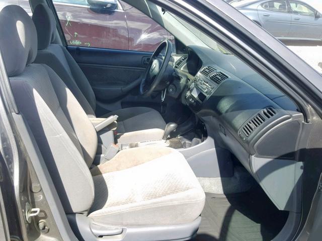 2HGES16395H004382 - 2005 HONDA CIVIC DX V GRAY photo 5