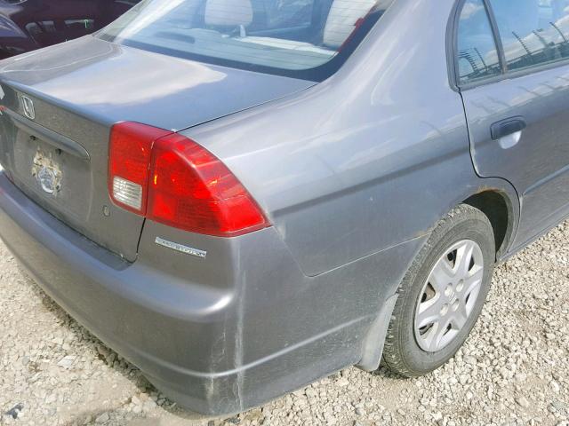 2HGES16395H004382 - 2005 HONDA CIVIC DX V GRAY photo 9