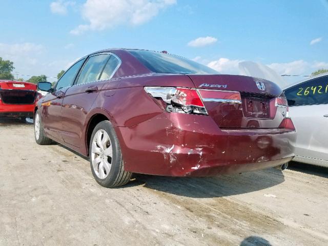 1HGCP2F8XCA138372 - 2012 HONDA ACCORD EXL MAROON photo 3