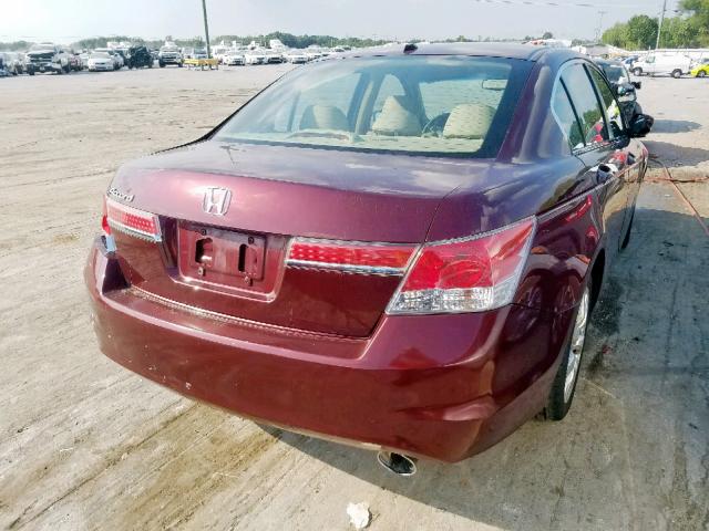 1HGCP2F8XCA138372 - 2012 HONDA ACCORD EXL MAROON photo 4