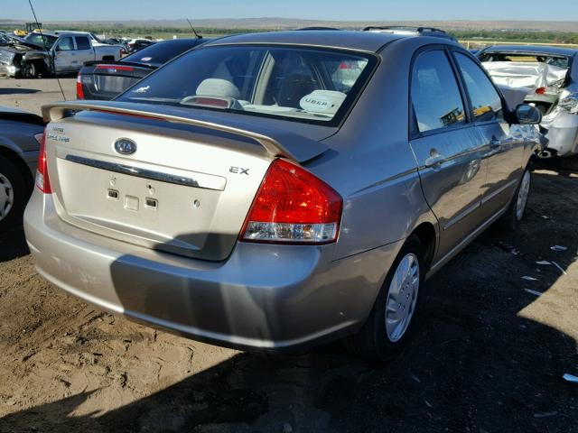 KNAFE121X75467783 - 2007 KIA SPECTRA EX TAN photo 4