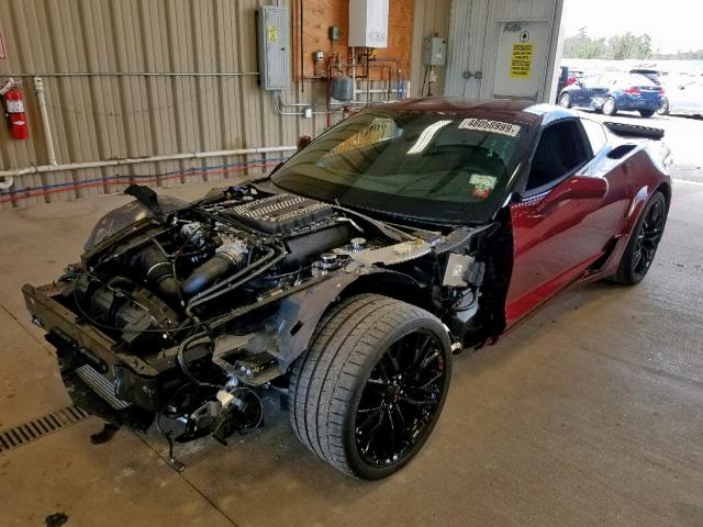 1G1YN2D67K5601290 - 2019 CHEVROLET CORVETTE Z RED photo 2