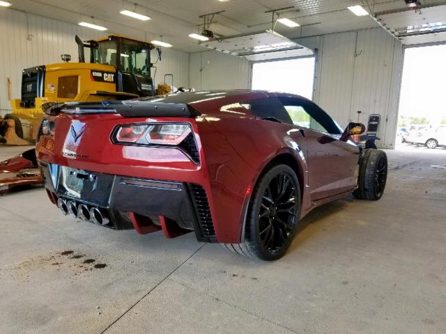 1G1YN2D67K5601290 - 2019 CHEVROLET CORVETTE Z RED photo 4