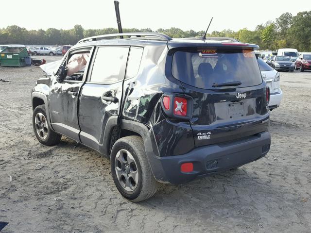 ZACCJBAB5HPG12660 - 2017 JEEP RENEGADE S BLACK photo 3