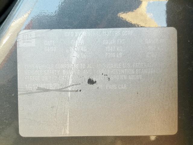 1G1ZH57B294264999 - 2009 CHEVROLET MALIBU 1LT BLUE photo 10