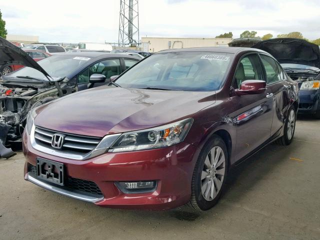 1HGCR2F89EA009990 - 2014 HONDA ACCORD EXL MAROON photo 2