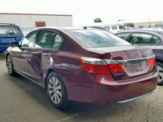 1HGCR2F89EA009990 - 2014 HONDA ACCORD EXL MAROON photo 3