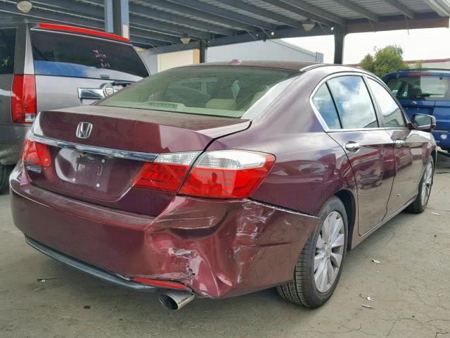 1HGCR2F89EA009990 - 2014 HONDA ACCORD EXL MAROON photo 4