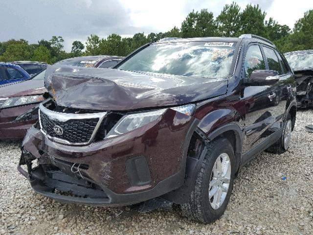 5XYKT4A70FG547954 - 2015 KIA SORENTO LX MAROON photo 2