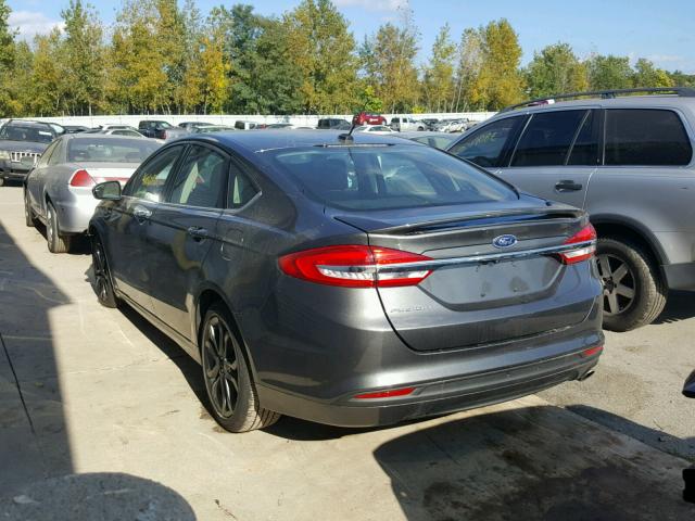 3FA6P0G75JR199336 - 2018 FORD FUSION S GRAY photo 3