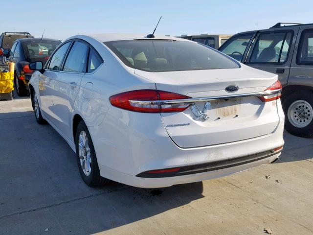 3FA6P0G71HR207667 - 2017 FORD FUSION S WHITE photo 3