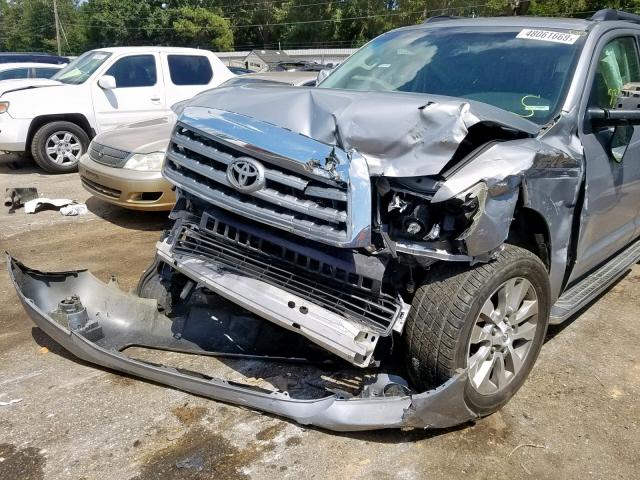 5TDZY68A18S011226 - 2008 TOYOTA SEQUOIA LI SILVER photo 9