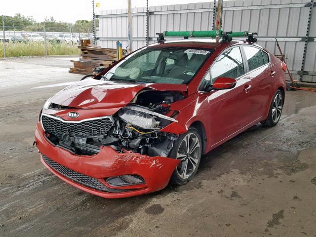 KNAFX4A81G5473708 - 2016 KIA FORTE EX RED photo 2