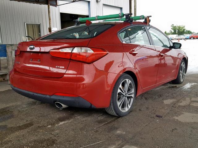 KNAFX4A81G5473708 - 2016 KIA FORTE EX RED photo 4