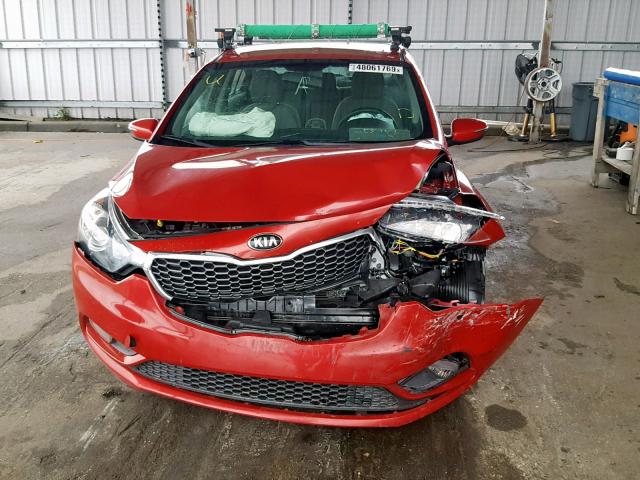 KNAFX4A81G5473708 - 2016 KIA FORTE EX RED photo 9