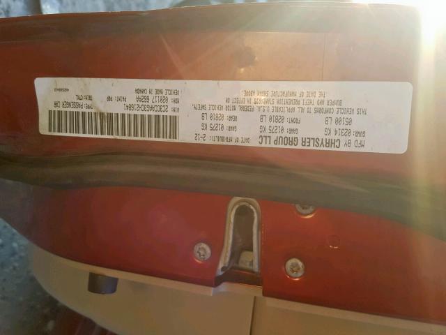 2C3CCAAG3CH216841 - 2012 CHRYSLER 300 RED photo 10