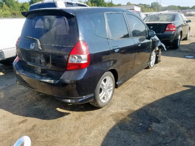 JHMGD38648S072167 - 2008 HONDA FIT SPORT BLACK photo 4