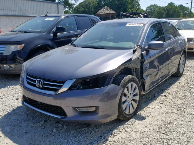 1HGCR2F87DA180123 - 2013 HONDA ACCORD EXL GRAY photo 2