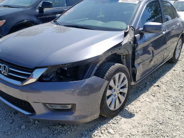 1HGCR2F87DA180123 - 2013 HONDA ACCORD EXL GRAY photo 9