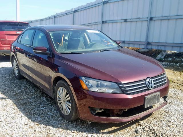 1VWAP7A30EC004649 - 2014 VOLKSWAGEN PASSAT S BURGUNDY photo 1